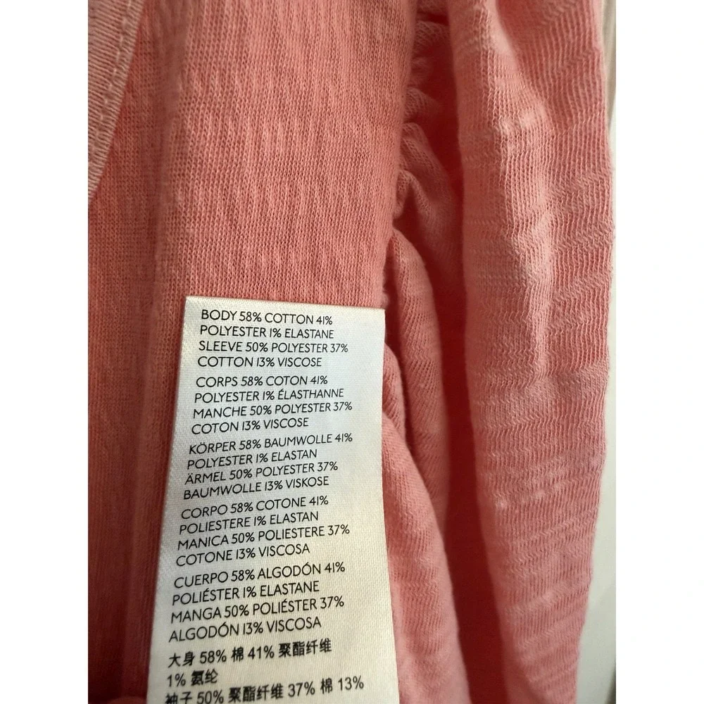Free People Women's Coral Pink Day Lily‎ Puff Sleeve Blouse Top Size Small $78